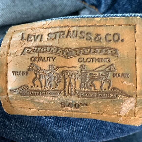 Levi's 540 Vintage 90s Relaxed Fit Tapered Denim Blue Jeans Men Size 50X32 New - Picture 14 of 14